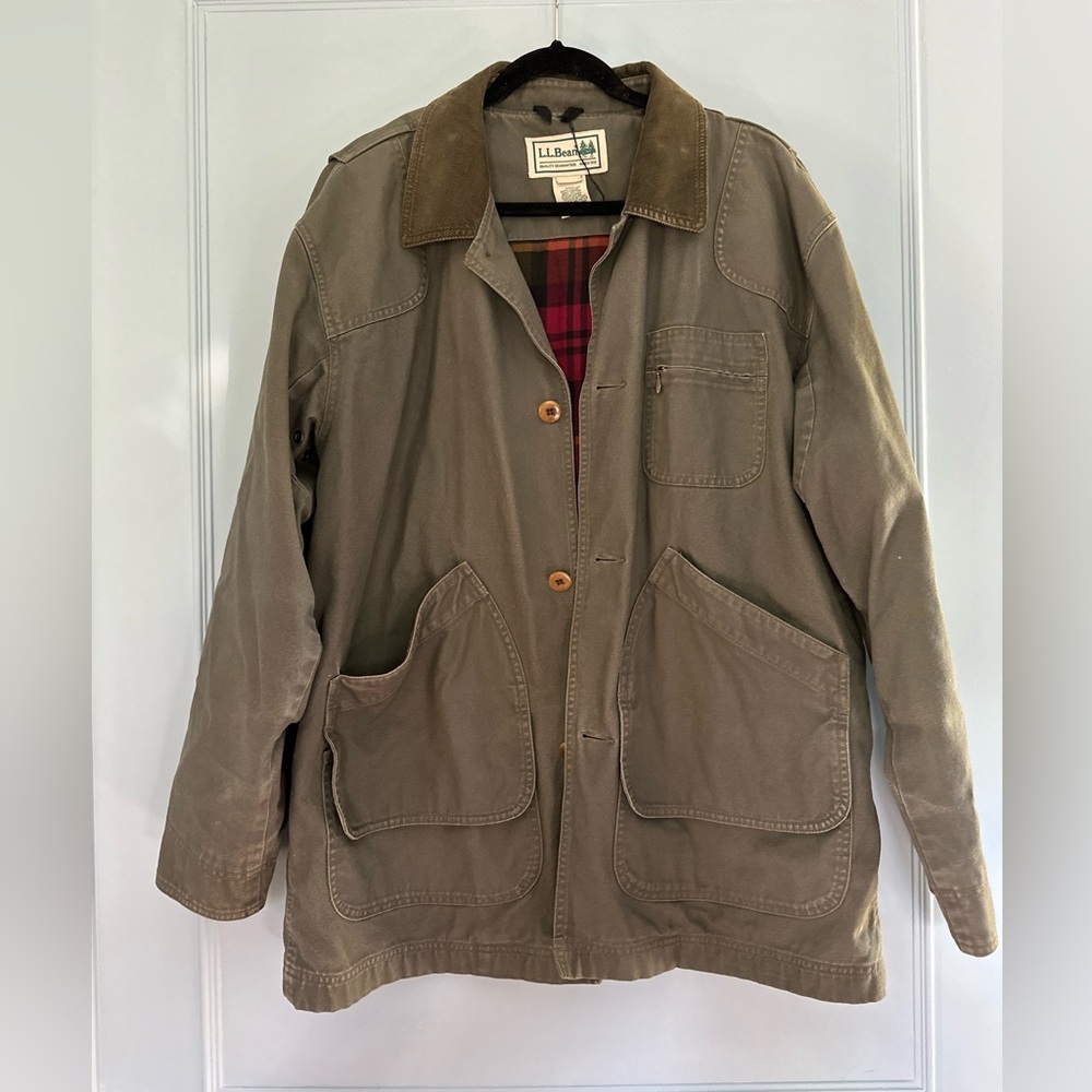 Vintage LL Bean Flannel lined Chore Jacket size large